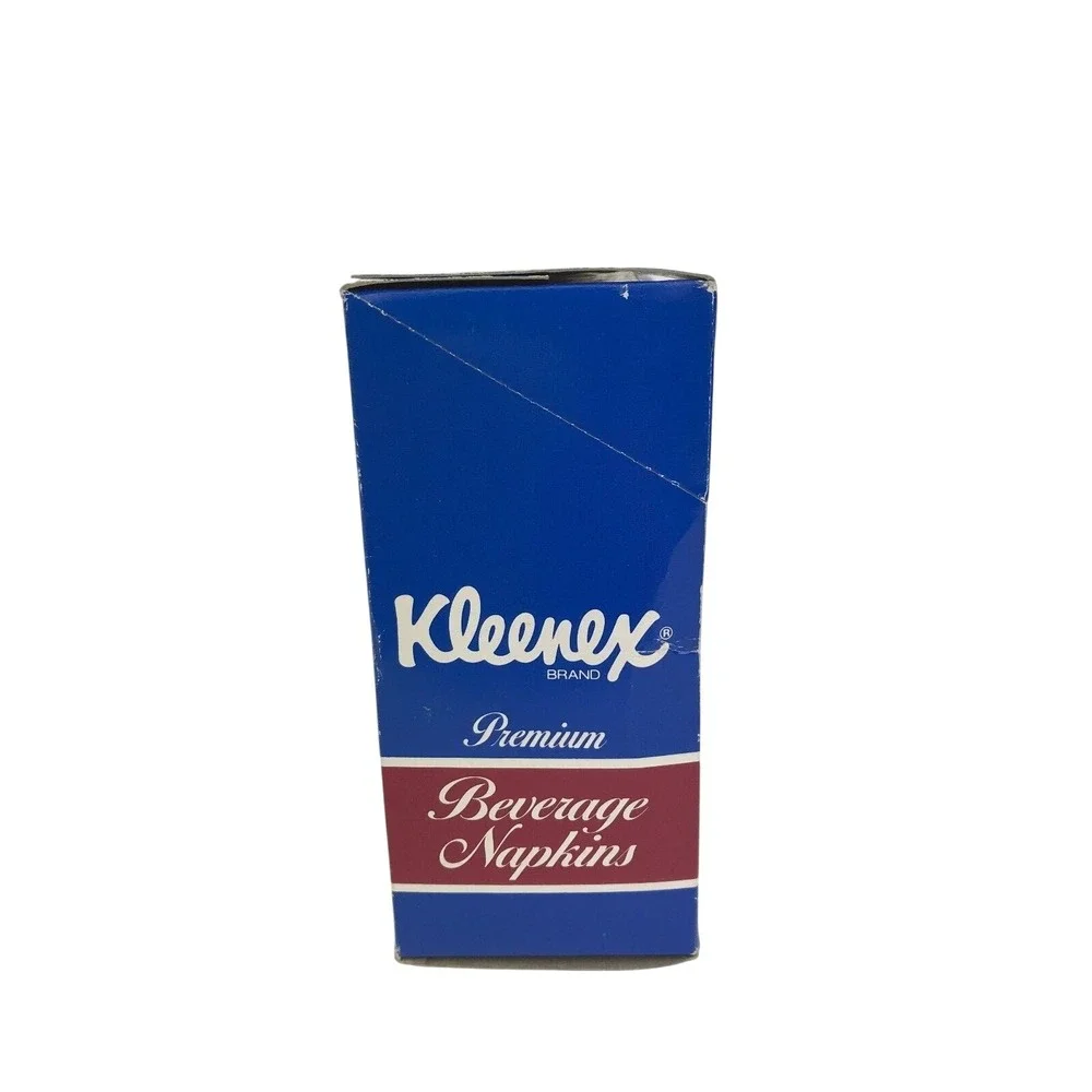 Vtg Box of Kleenex Premium Beverage Napkins 1989 New (old stock)‎ Sealed